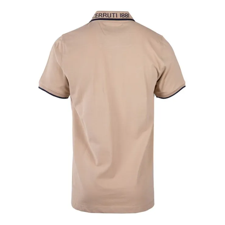 CERRUTI Polo en coton avec liseré isonzo Homme BEIGE Outlet