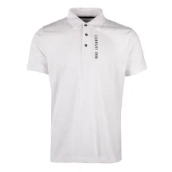 CERRUTI Polo en coton velino logo brodé vertical Homme BLANC Clearance