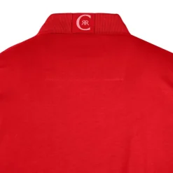 CERRUTI Polo en coton velino logo brodé vertical Homme ROUGE Clearance