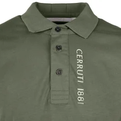 CERRUTI Polo en coton velino logo brodé ical Homme VERT