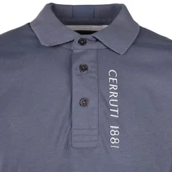 CERRUTI Polo en coton velino logo brodé vertical Homme GRIS Best