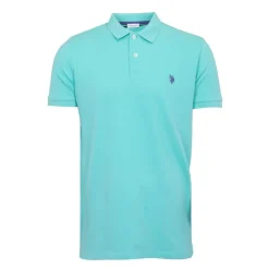 US POLO Polo en piqué king à manches courtes Homme VERT CLAIR Discount