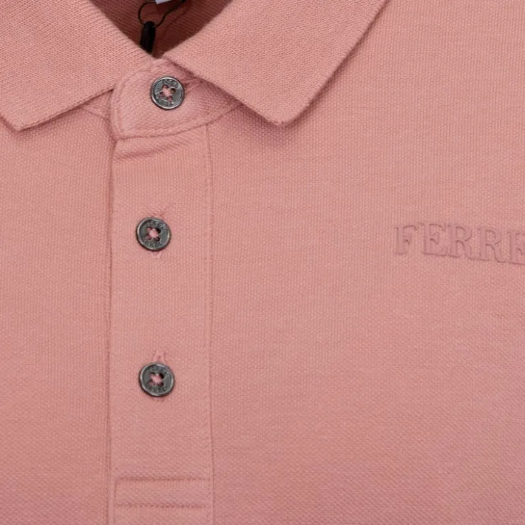 GIANFRANCO FERRE Polo Gianni à boutons coton texturé Homme ROSE Discount