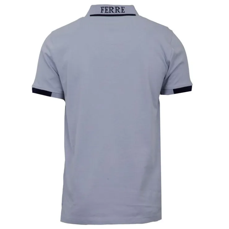 GIANFRANCO FERRE Polo Gianni à boutons coton texturé Homme BLEU CLAIR Hot