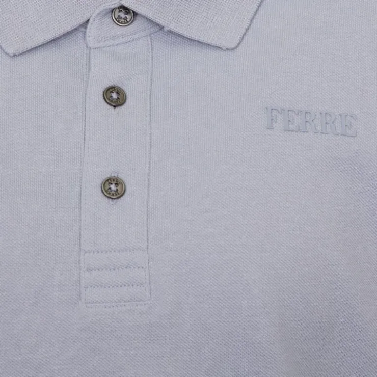 GIANFRANCO FERRE Polo Gianni à boutons coton texturé Homme BLEU CLAIR Hot