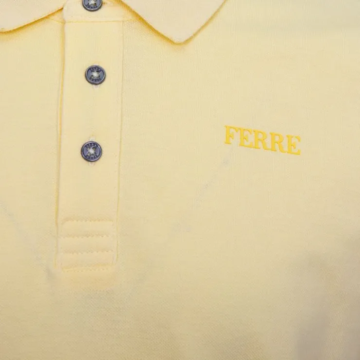 GIANFRANCO FERRE Polo Gianni à boutons coton texturé Homme JAUNE Best