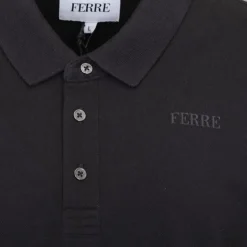 GIANFRANCO FERRE Polo Gianni à boutons coton texturé Homme NOIR
