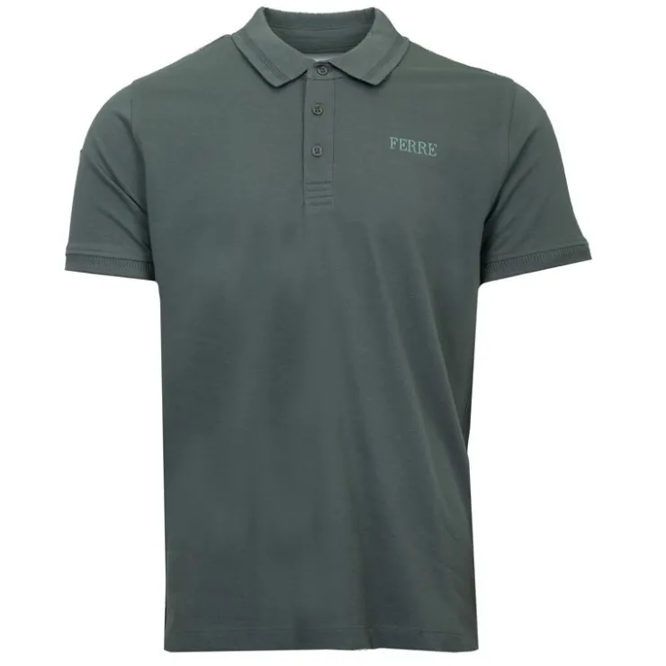 GIANFRANCO FERRE Polo Leandro coton avec boutons Homme VERT FONCE Clearance