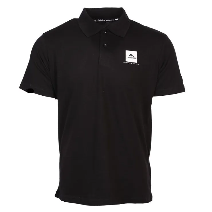 HELVETICA Polo logo imprimé Homme NOIR