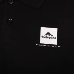 HELVETICA Polo logo imprimé Homme NOIR
