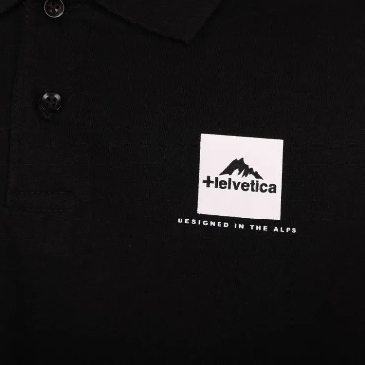 HELVETICA Polo logo imprimé Homme NOIR