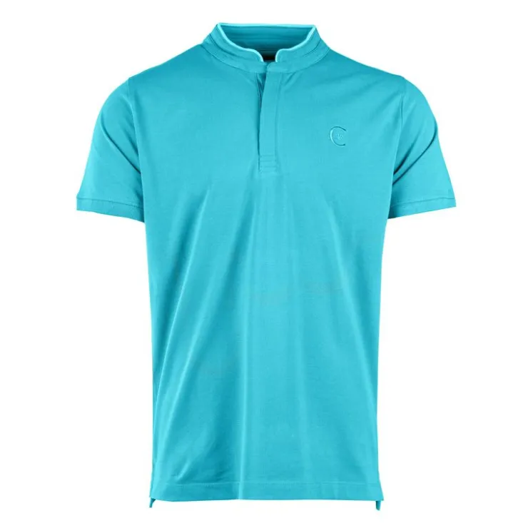 CERRUTI Polo manches courtes col mao firenza Homme TURQUOISE New
