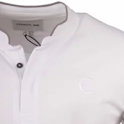 CERRUTI Polo manches courtes col mao firenza Homme BLANC New