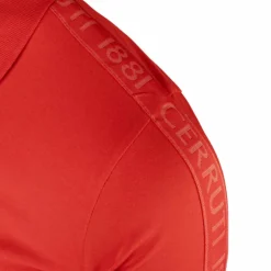 CERRUTI Polo manches courtes coton doux bande logo épaule ballabile Homme ROUGE Best