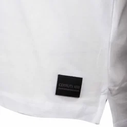 CERRUTI Polo manches courtes coton doux bande logo épaule ballabile Homme BLANC Hot