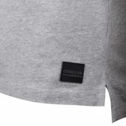 CERRUTI Polo manches courtes coton doux bande logo épaule ballabile Homme GRIS New