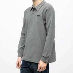 KAPORAL Polo manches longues broderie cote germinal Homme GRIS Clearance