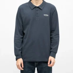 KAPORAL Polo manches longues broderie cote germinal Homme BLEU FONCE Best