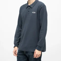 KAPORAL Polo manches longues broderie cote germinal Homme BLEU FONCE Best