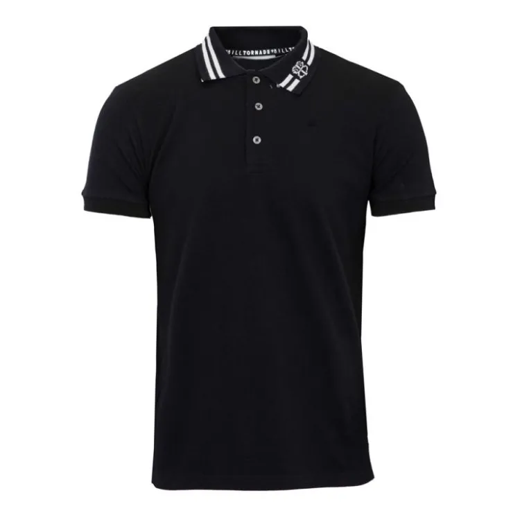 BILL TORNADE Polo mc logo liseret Homme NOIR