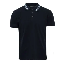 BILL TORNADE Polo mc logo liseret Homme BLEU FONCE Discount