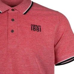 CERRUTI Polo regular manches courtes natisone avec liseré Homme ROUGE Discount