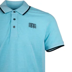 CERRUTI Polo regular manches courtes natisone avec liseré Homme TURQUOISE Best