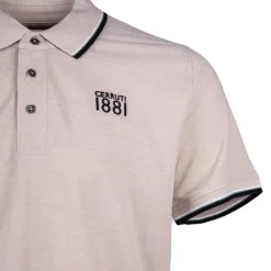 CERRUTI Polo regular manches courtes natisone avec liseré Homme BEIGE Outlet