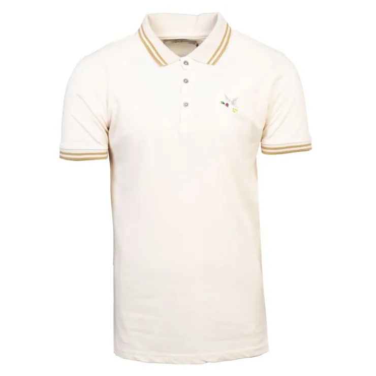CHEVIGNON Polo sherman logo coloré brodé avec boutons argentés Homme BLANC Discount