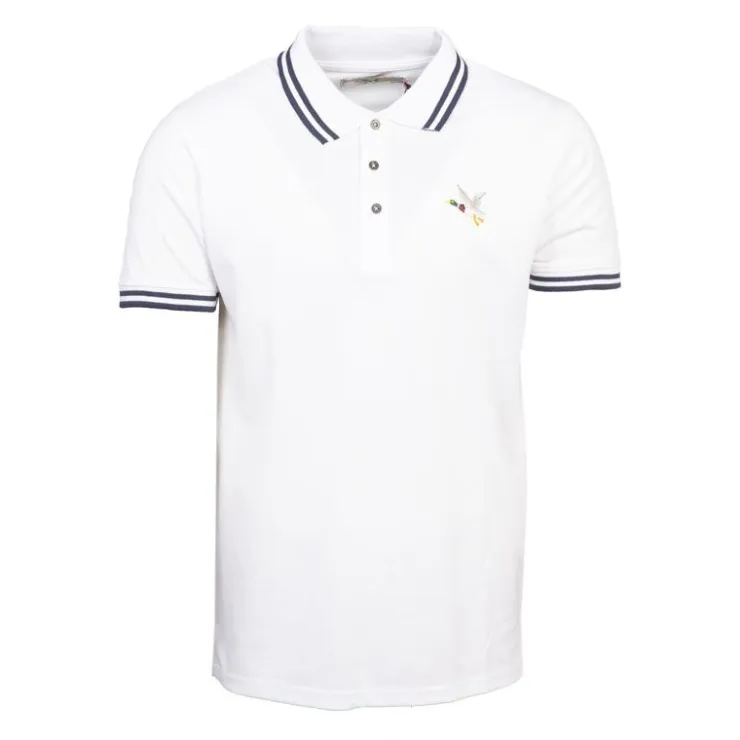 CHEVIGNON Polo sherman logo coloré brodé avec boutons argentés Homme BLANC Discount