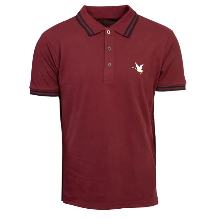 CHEVIGNON Polo sherman logo coloré brodé avec boutons argentés Homme BORDEAUX Clearance