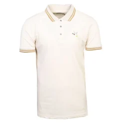 CHEVIGNON Polo sherman logo coloré brodé avec boutons argentés Homme BLANC ECRU Discount