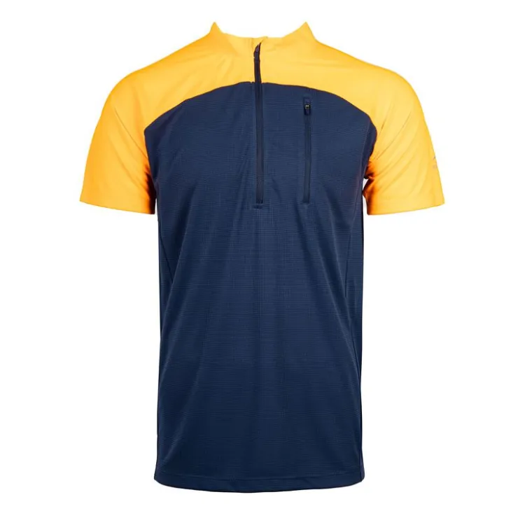 BEST MOUNTAIN Polo technique zip bi-couleur Homme ORANGE
