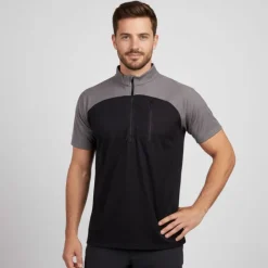BEST MOUNTAIN Polo technique zip bi-couleur Homme GRIS Outlet