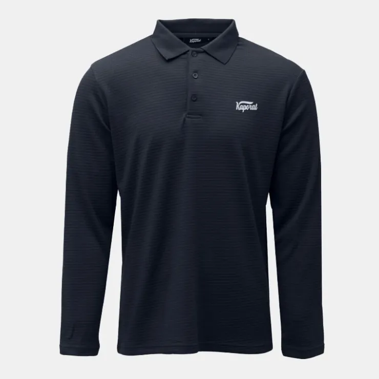 KAPORAL Polo texturé manches longues jilan Homme BLEU FONCE Clearance