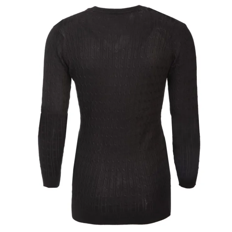 BILL TORNADE Pull col v torsadé 18734 Femme NOIR Discount