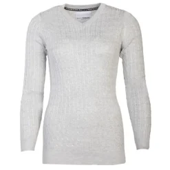 BILL TORNADE Pull col v torsadé 18734 Femme GRIS CLAIR Best