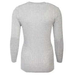 BILL TORNADE Pull col v torsadé 18734 Femme GRIS CLAIR Best