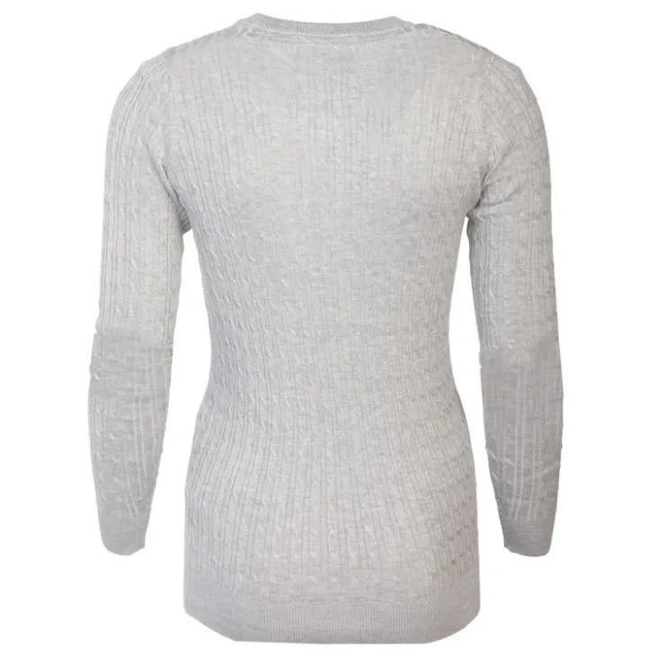 BILL TORNADE Pull col v torsadé 18734 Femme GRIS CLAIR Best