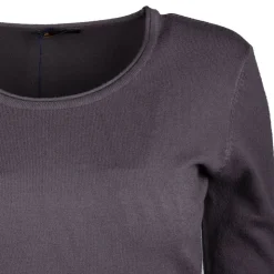REAL CASHMERE Pull fine maille col rond 30% cachemire 080 Femme GRIS FONCE Clearance