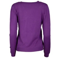 REAL CASHMERE Pull fine maille col rond 30% cachemire 080 Femme VIOLET Online