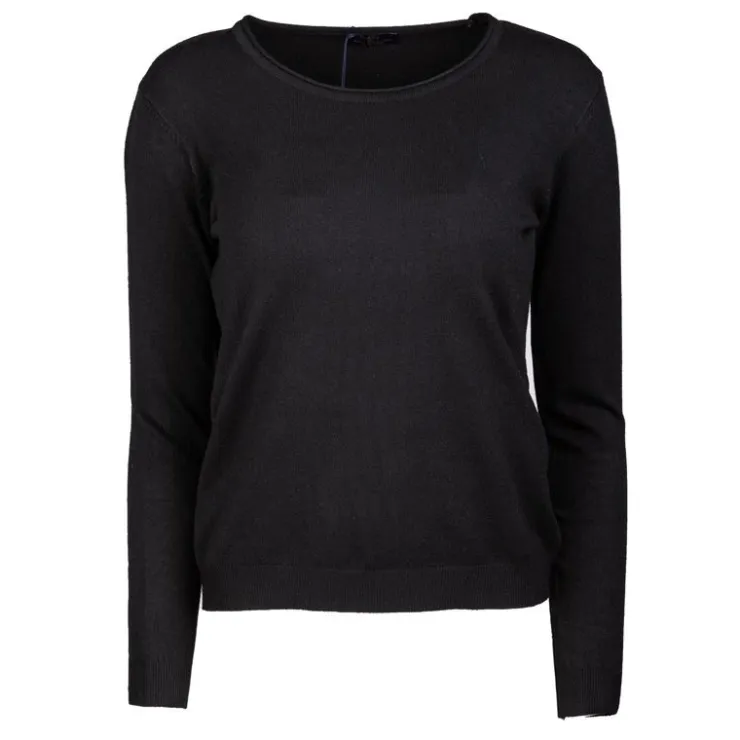 REAL CASHMERE Pull fine maille col rond 30% cachemire 080 Femme NOIR