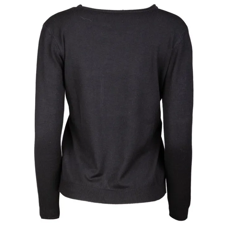 REAL CASHMERE Pull fine maille col rond 30% cachemire 080 Femme NOIR