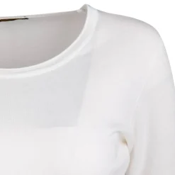 REAL CASHMERE Pull fine maille col rond 30% cachemire 080 Femme BLANC