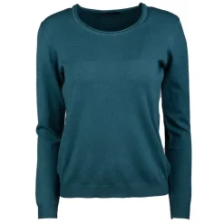 REAL CASHMERE Pull fine maille col rond 30% cachemire 080 Femme VERT FONCE