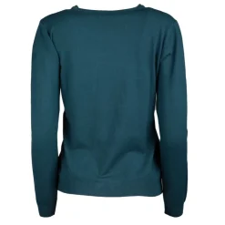 REAL CASHMERE Pull fine maille col rond 30% cachemire 080 Femme VERT FONCE