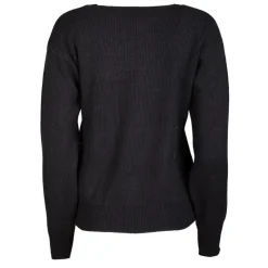REAL CASHMERE Pull grosse maille col rond cachemire laine Femme NOIR Online