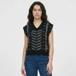 LES TROPEZIENNES PAR M.BELARBI Pull astrakan femme NOIR Best