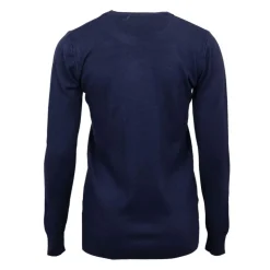 ELEVEN PARIS Pull basique maille fine col rond Mixte BLEU FONCE Online