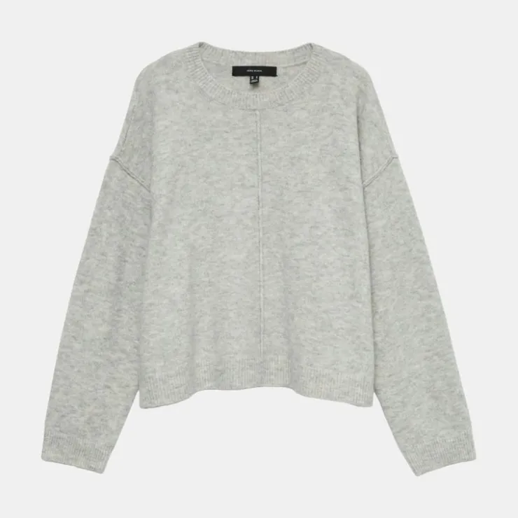 VERO MODA Pull besti col rond regular avec détail couture Femme GRIS CLAIR Online